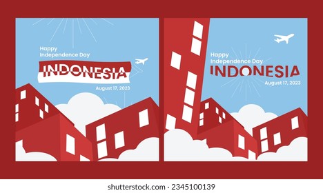 indonesia airplane flag celebration city independence day social media post