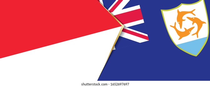 Indonesia and Anguilla flags, two vector flags symbol of relationship or confrontation.