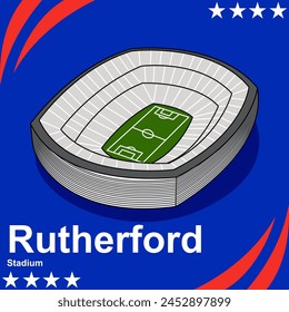 Indonesia, April 23 2024 : Design Vector of the Rutherford Metlife Stadium. Stadium for Copa America 2024 USA Stadium