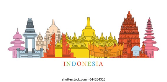 Indonesia Architecture Landmarks Skyline, Cityscape, Travel and Tourist Attraction