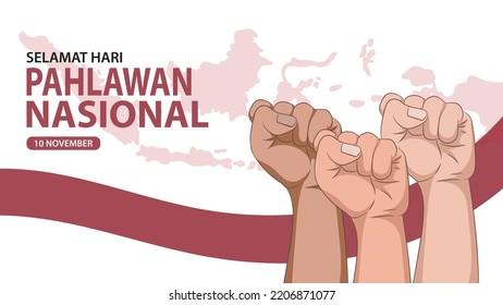 Indonesia Background with copy space area. Suitable to use on happy hero day event, Pahlawan Nasional