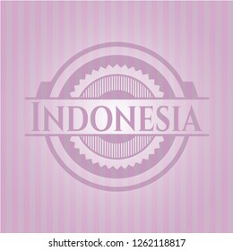 Indonesia badge with pink background