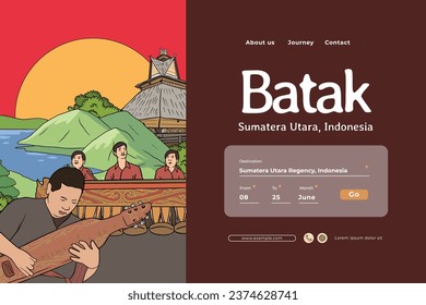 Indonesia Idea de diseño de diseño para medios sociales o antecedentes de evento en bataknés