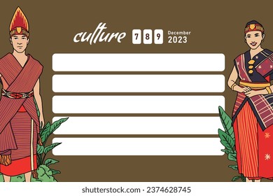 Indonesia Bataknese design layout idea for social media or event background