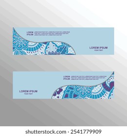 indonesia batik banner template header  footer layout design
