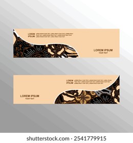 indonesia batik banner template header footer layout design