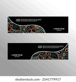 indonesia batik banner template header  footer layout design