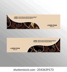 indonesia batik banner template header  footer layout design