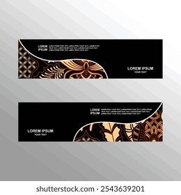 design de layout de rodapé do cabeçalho do modelo de banner de batik da indonésia