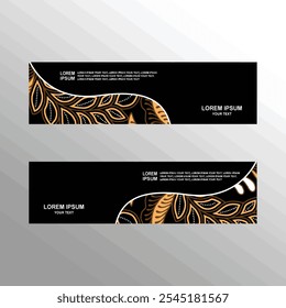 design de layout de rodapé do cabeçalho do modelo de banner de batik da indonésia