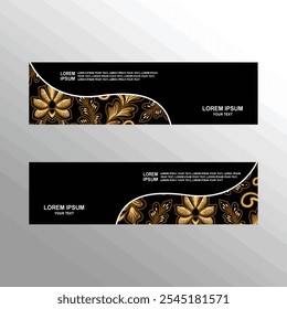design de layout de rodapé do cabeçalho do modelo de banner de batik da indonésia