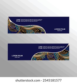 indonesia batik banner template header  footer layout design