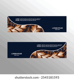 indonesia batik banner template header footer layout design