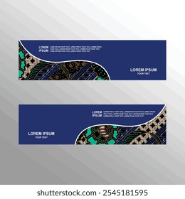 indonesia batik banner template header footer layout design