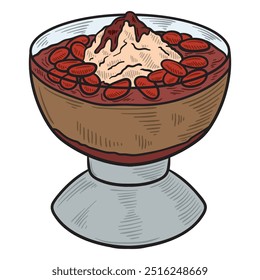 Indonesia Beverages Illustration Colored - Es Kacang Merah