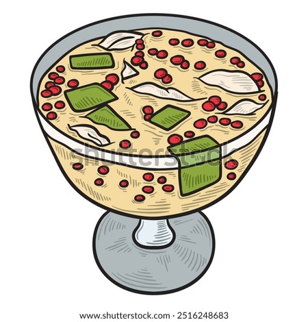 Indonesia Beverages Illustration Colored - Es Oyen
