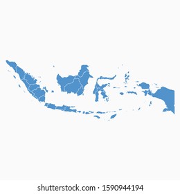 Indonesia Blue Map On White Background Indonesia Modern Icon Map Indonesia Simple Vector illustration EPS10