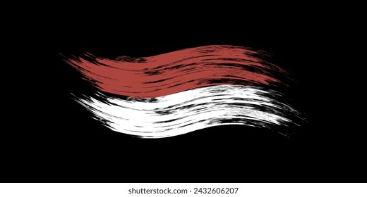 indonesia brush flag transparent design. vector ilustration