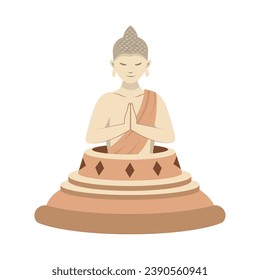 indonesia buddah statue illustration isolated