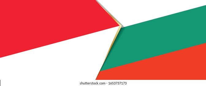 Indonesia and Bulgaria flags, two vector flags symbol of relationship or confrontation.