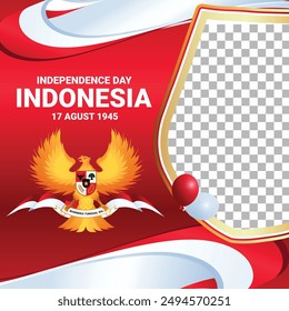 Indonesia celebrate indepencence day social media post frame photo background 2