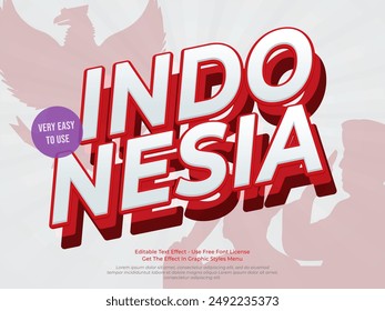 Indonesia celebration day with 3d text effect