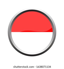 Indonesia circle button glossy. icon vector illustration.