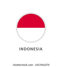 Indonesia circle flag vector template. Design for banner, greeting cards or print.