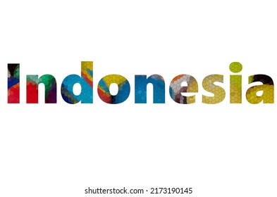 Indonesia Colorful Typography Text Banner Vector Stock Vector (Royalty ...