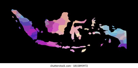 Indonesia colorful vector map silhouette