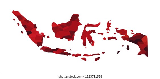 Indonesia colorful vector map silhouette