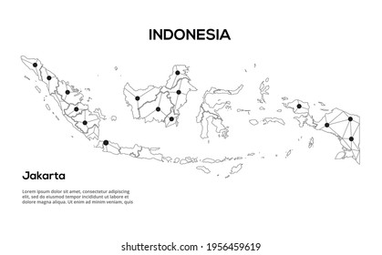 Indonesia Communication Network Map Vector Image Stock Vector (Royalty ...