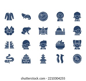Indonesia country and culture icon set