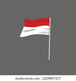 Indonesia country flag, flag with indentation. vector illustration