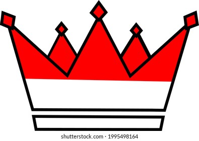 Indonesia country flag vector in crown