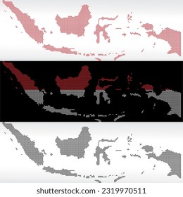 Indonesia country map from the grid. peta indonesia dari kotak-kotak vector editable
