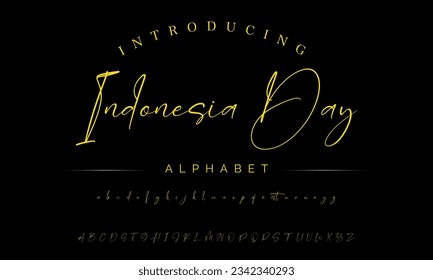 Indonesien Day Fett und Skript-Alphabete. Vektorschriftduo.