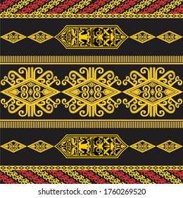 Indonesia Dayak/Borneo Shield Batik Background Pattern Vector