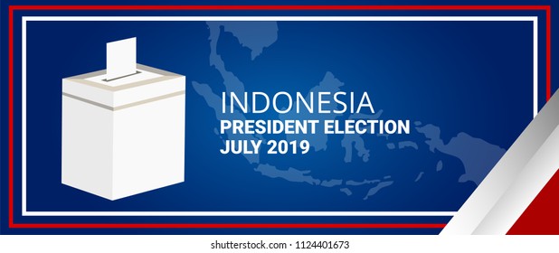 Indonesia democracy political process selecting president or parliament member with election and referendum freedom to vote vector illustration