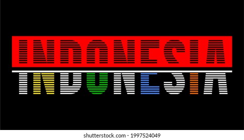 indonesia design typography vector for print t shirt