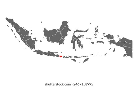 Indonesia detallada forma del mapa de Bali, concepto gráfico de Web plano símbolo Ilustración vectorial .