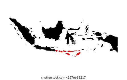 Indonesia detailed Lesser Sunda Islands map shape, Flat web graphic concept icon symbol vector illustration .