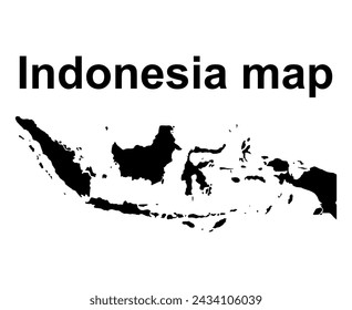 Indonesia detailed map shape, Flat web graphic concept icon symbol vector illustration .
