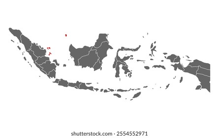 Indonesia detailed Riau Islands map shape, Flat web graphic concept icon symbol vector illustration .