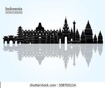 Indonesia Detailed Skyline. Vector Illustration