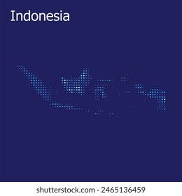 indonesia dotted map blue background