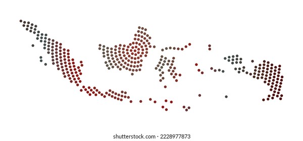 Indonesia dotted map. Digital style shape of Indonesia. Tech icon of the country with gradiented dots. Cool vector illustration.