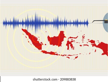 Indonesia Earthquake concept. Editable Clip Art.