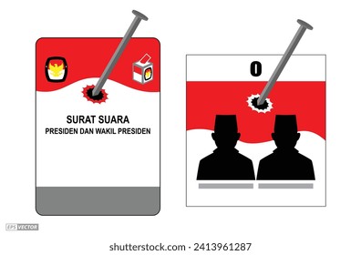 Indonesia Election Day concept. (translation text kpu, pilpres, serentak PEMILU = election). Eps Vector