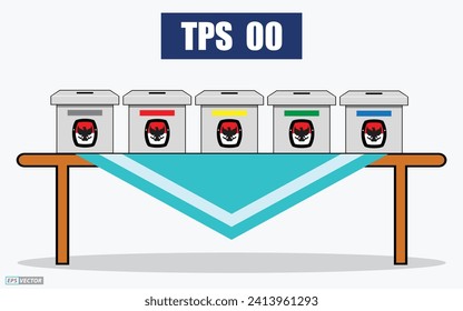 Indonesia Election Day concept. (translation text kpu, pilpres, serentak PEMILU = election). Eps Vector